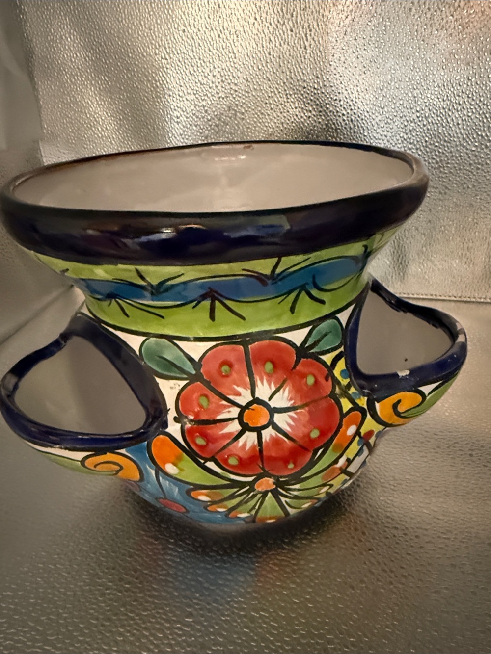Hand-Painted Hand crafted Mexican Ceramic Strawberry Planter